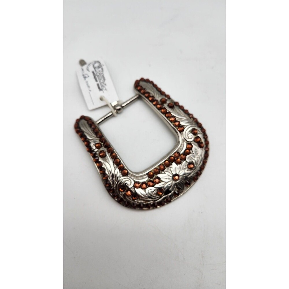 Western BB Simon Ornate Amethyst Accented Belt Buckle For  1.5"  Belt Width. - Picture 4 of 4